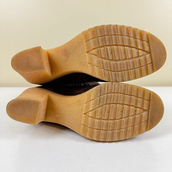 Miss Albright Anthropologie Brown Suede Sock Sweater Heeled Boots - Picture 9 of 10